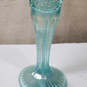 Fenton Pinwheel Aztec 95th Anniversary Carnival Glass Green Vase - Etsy