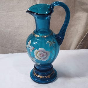 Fenton Glass 9 1/2” Hand Painted New Century Collection Butterfly Vase