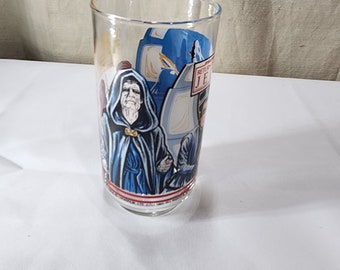 vtg 1983 Star Wars Return of the Jedi Luke vs Darth Vader Collector Glass