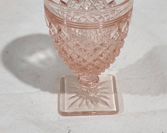 Vintage Anchor Hocking Pink Miss American (Diamond Pattern) 3 3/4" 3oz Wine