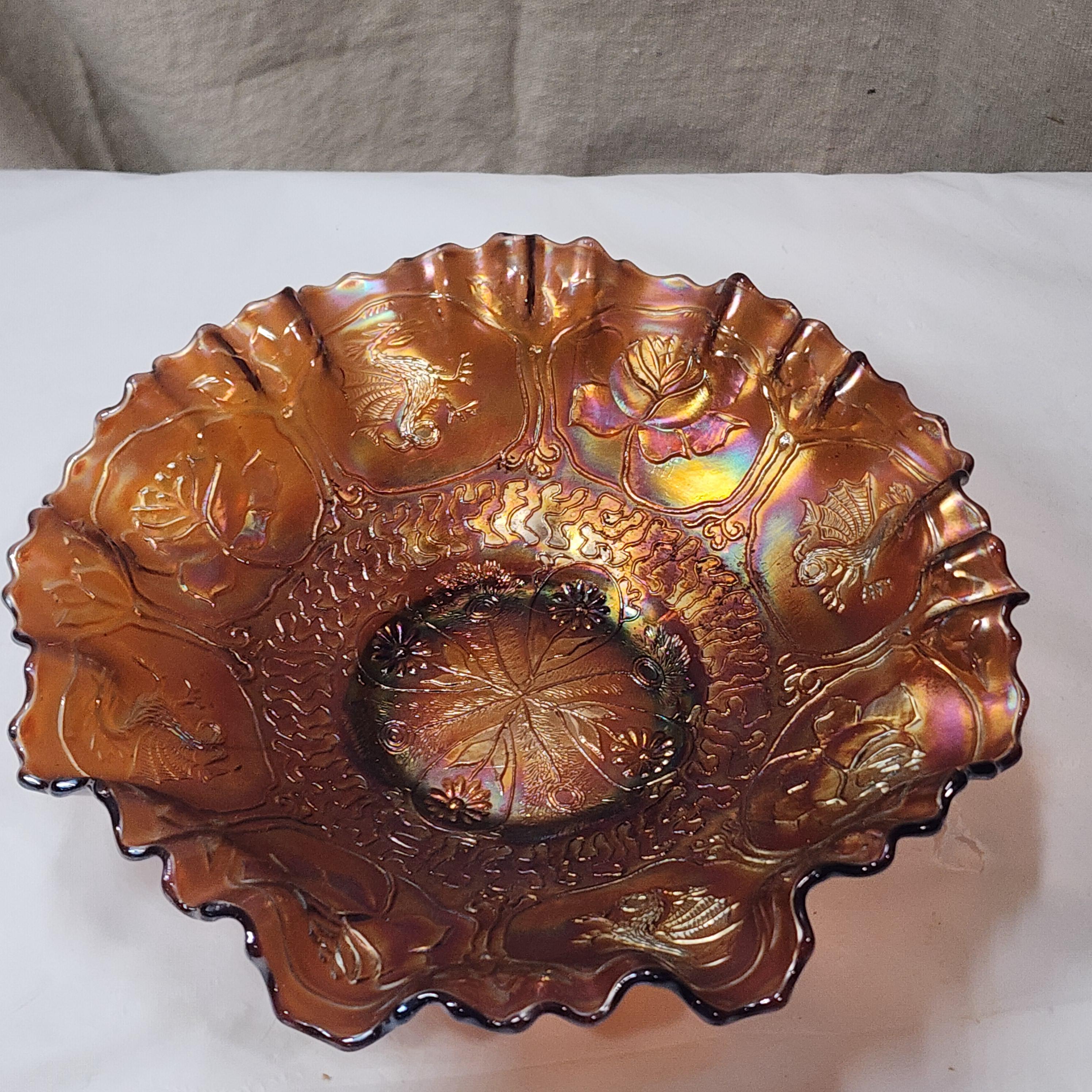 【ひびあり】フェントン ドラゴン ロータス カーニバルガラス Carnival Glass Dragon and Lotus - Etsy