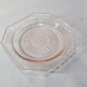 Vintage Anchor Hocking Mayfair Open Rose Pink 5 1/4” Bread / Sherbet Plate