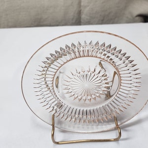 Vintage Jeanette Glass Anniversary Pink Bread And Butter Plate 6 3/8&quot;