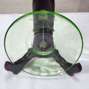 Vintage Green Uranium / Vaseline Federal Paneled Optic Saucer