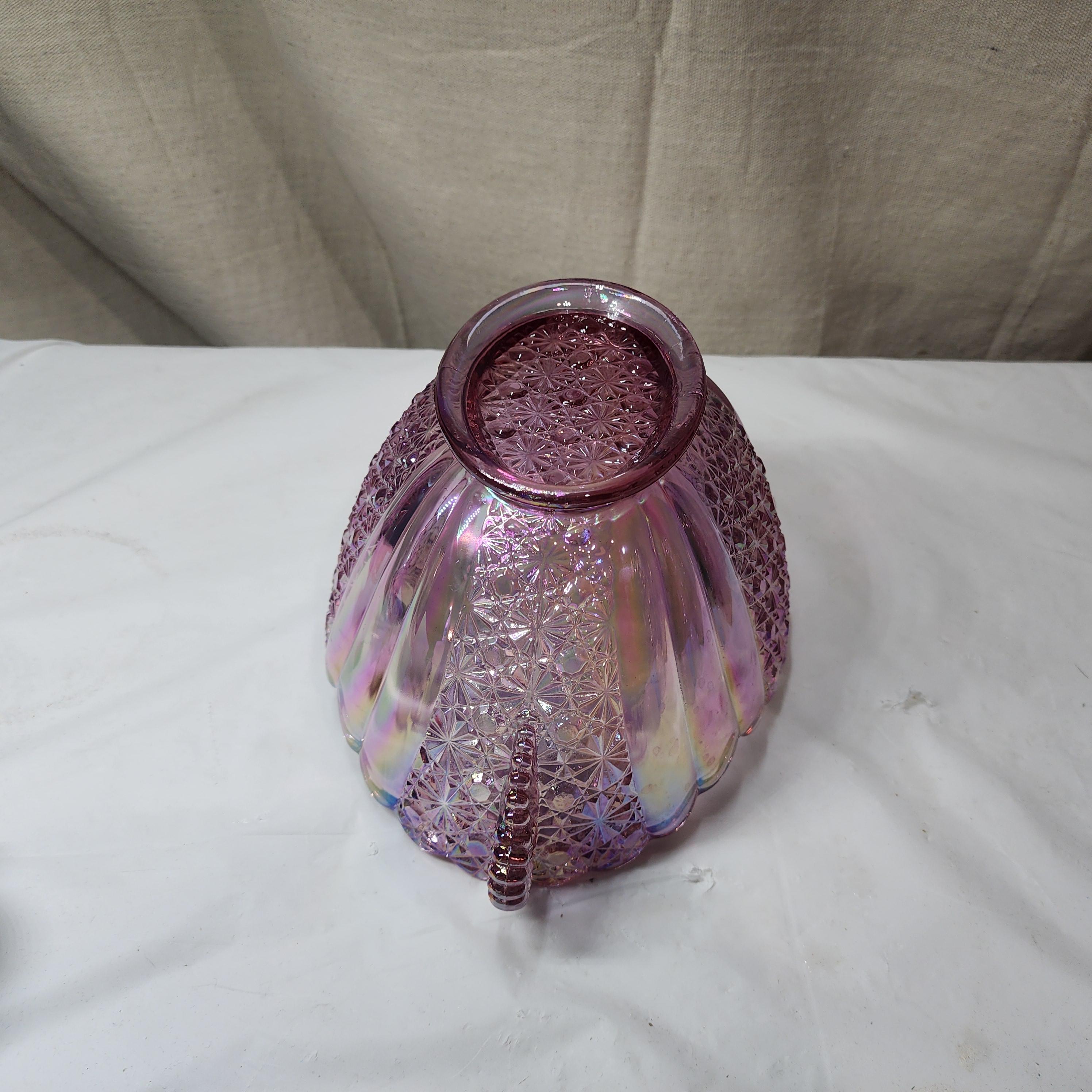 Vintage Fenton Daisy and Buttons Pink Iridized Bowl - Etsy