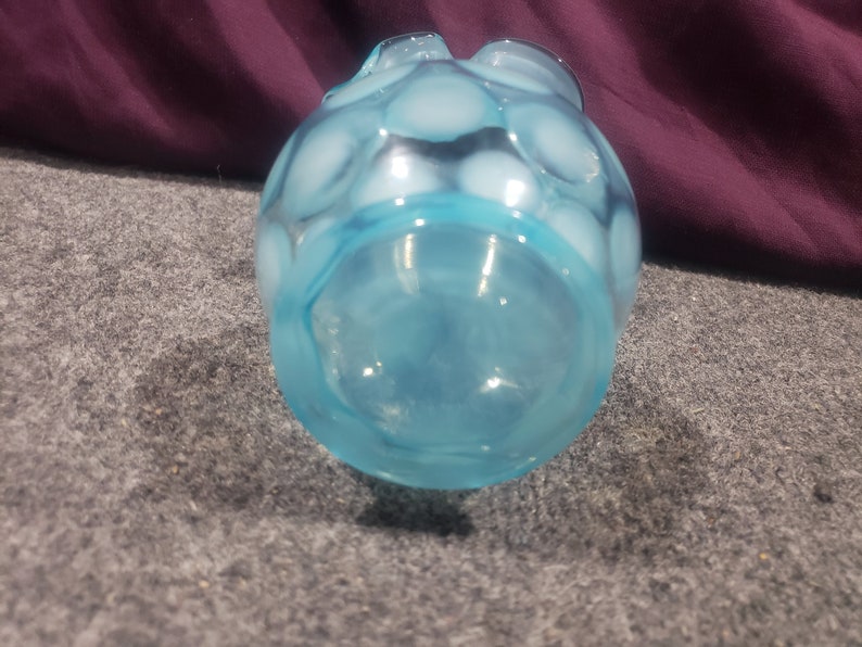 Vintage Fenton Blue Opalescent Coin Dot Ruffled Edge Pitcher - Etsy