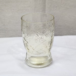 Vintage Federal Depression Glass Amber Madrid Depression Glass Tumbler  4 1/4&quot; 9oz