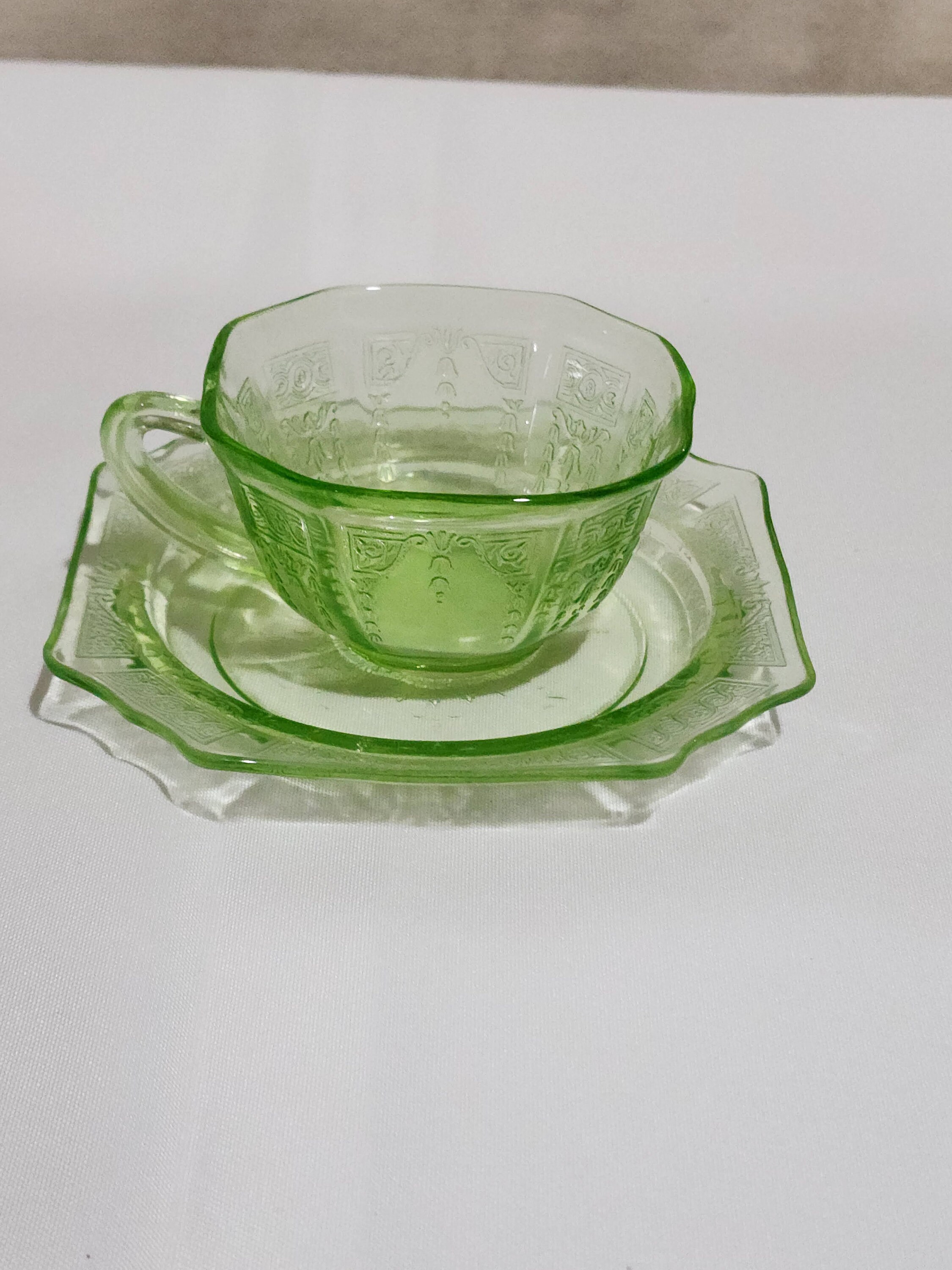 Vintage Anchor Hocking Princess Green Uranium Glass Cup and Etsy