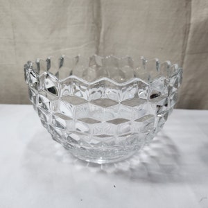 Vintage Fostoria American Clear Crystal 8 1/2&quot; Footed Deep Nappy Bowl