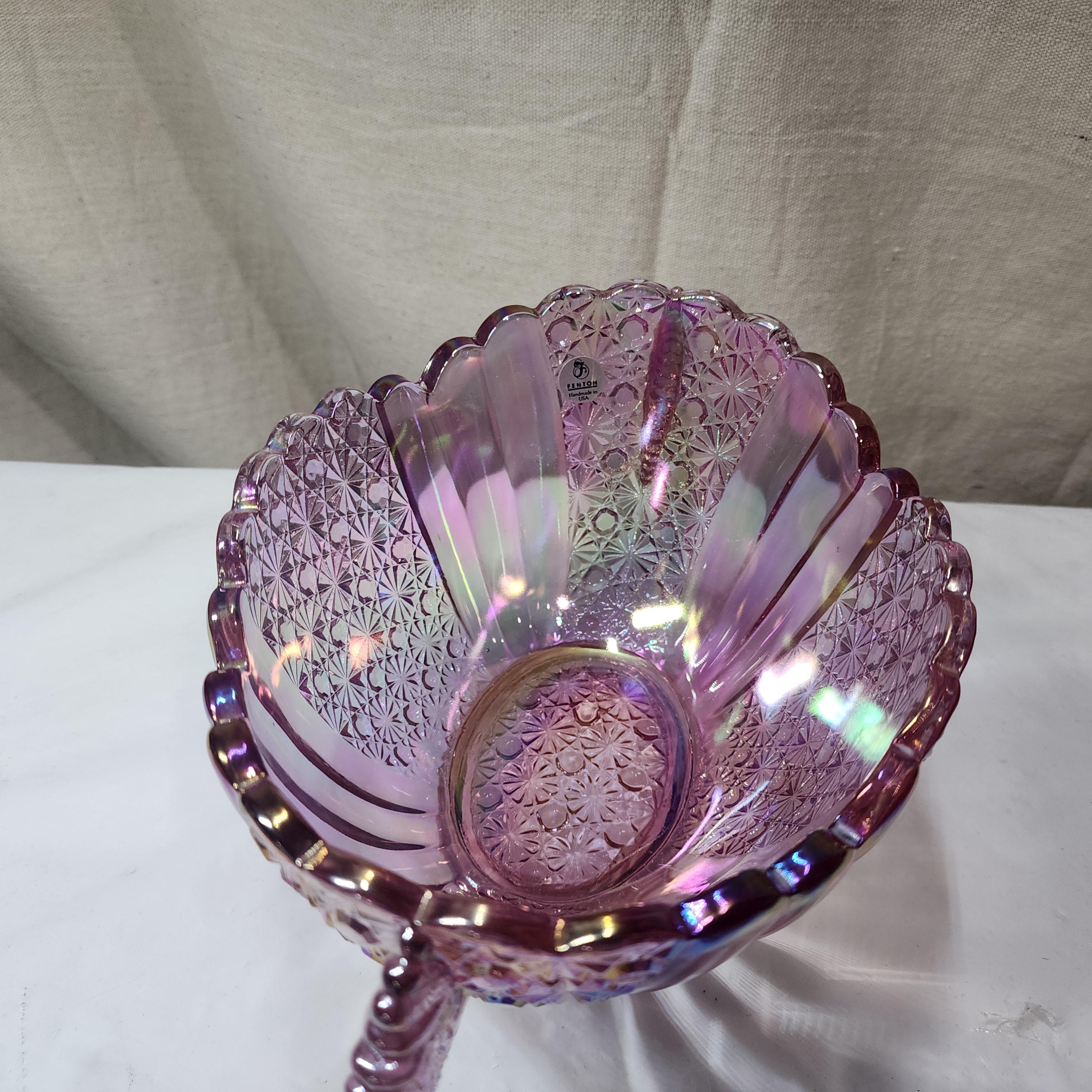 Vintage Fenton Daisy and Buttons Pink Iridized Bowl - Etsy