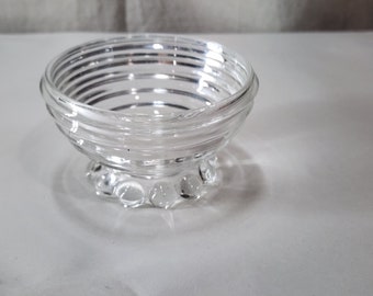 Vintage Anchor Hocking Depression Glass Manhattan Clear Ribbed Tall Sherbet