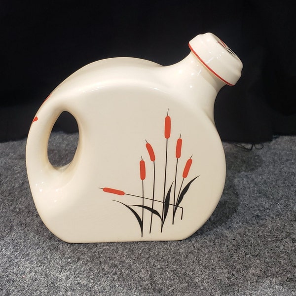 Cattail Canteen Jug + Stopper Made For Sears Roebuck & Co By Universal Potteries