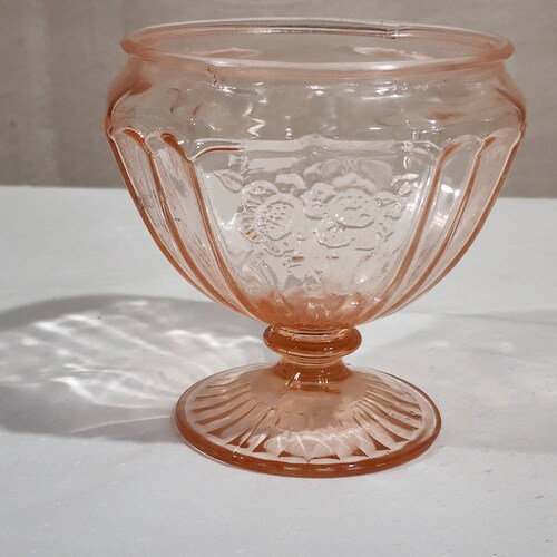 Pink Glass Jar With Lid Mayfair Open Rose 8 Inch/ Candy Jar Etsy