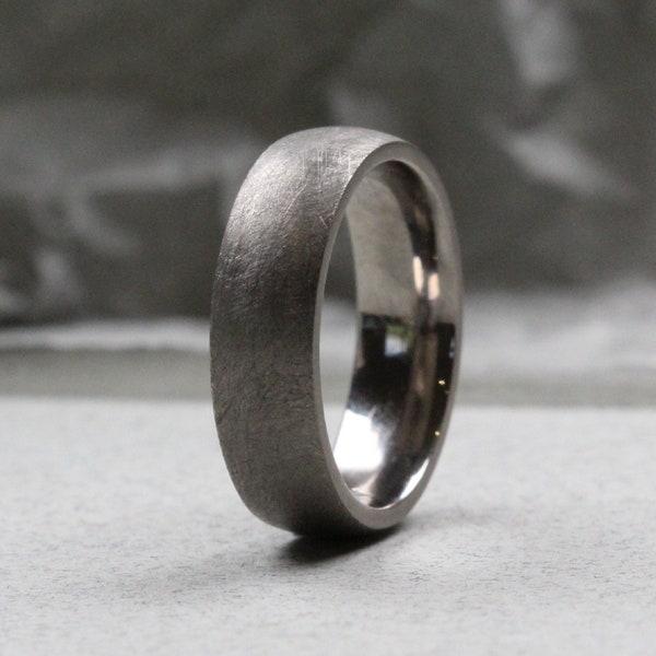 Titanium Wedding Ring Heavy Matt Finish 6 mm. Comfort fit. Titanium wedding ring.