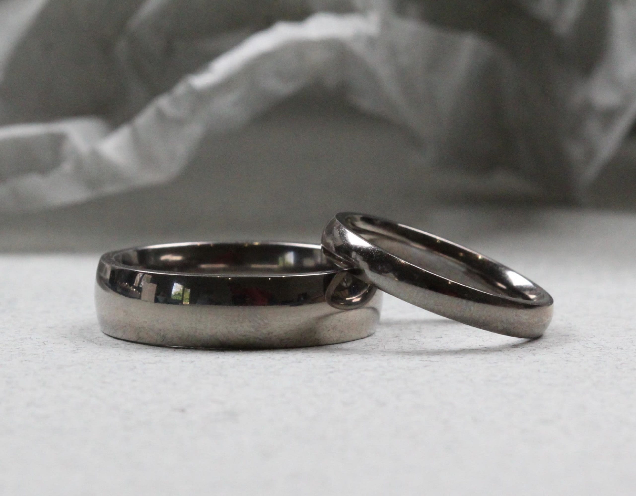 Matching Titanium Rings Titanium Wedding Rings Set. Polished Finish. Matching Wedding Rings Set ...