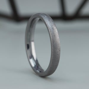 Slim Tantalum Wedding Ring. Heavy matt finish. 2.00 mm - 7.00 mm. Comfort fit. FREE ENGRAVING.