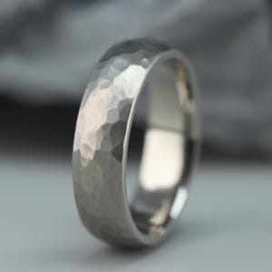 Titanium Wedding Ring Hammered Matt Finish. Comfort fit. Titanium wedding ring. FREE ENGRAVING.