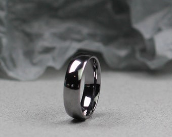 Tantalum Wedding Ring, #5 polished finish. 3.00-7.00 mm. Comfort fit.