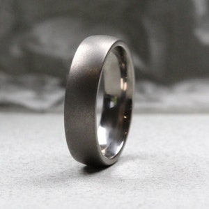 Titanium Wedding Rings Set. Ice-effect matt finish. Matching wedding rings set. Comfort fit.