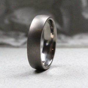 Titanium Wedding Ring Ice-effect Matt Finish. Comfort fit. Titanium wedding ring.