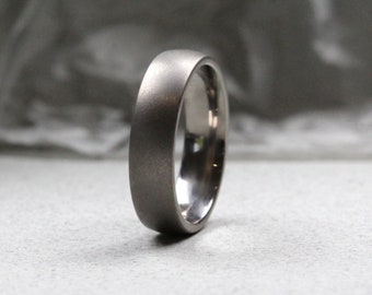 Titanium Wedding Ring Ice-effect Matt Finish. Comfort fit. Titanium wedding ring.