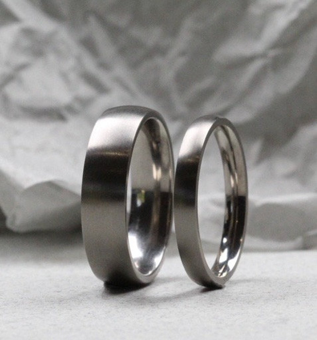 Matching Titanium Rings Titanium Wedding Rings Set. Traditional Matt Finish. Matching Wedding ...