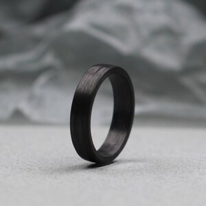 Carbon Fibre Wedding Ring 6 mm. Comfort fit. Black wedding ring.