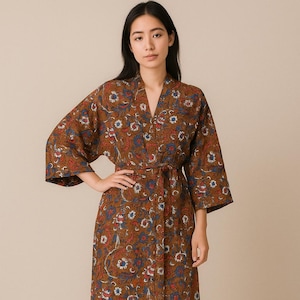 New Cotton Kimono Robe, Bridesmaid Robe, Nightwear Dress, Beach Cover Up, Gifts For Her
