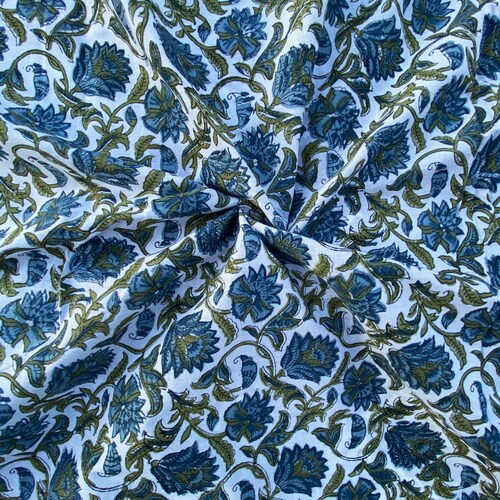 Indian Block Print Fabric by the Yard Hand Stamped Indian Etsy