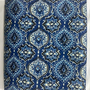 Beautiful Indian Indigo Blue Hand Block Print Cotton Fabric By The Yard For Dresses, Quilting & Sewing, Crafts Fabric, Kid&#39;s Fabric