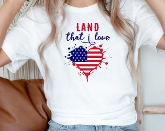 American Flag Heart T-Shirt: 4th of July Graphic Tee