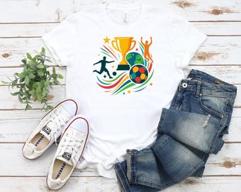 Customizable Football/Soccer Team T-Shirt: 100% Cotton