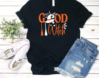 Good Witch, Broom and Hat, Halloween t-shirt