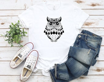 Camicie gufo carino, maglietta gufo, maglietta animale, camicia amante degli animali, maglietta grafica
