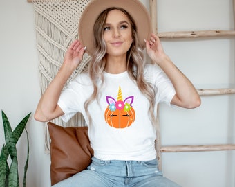 Unicorn Pumpkin Shirt, Funny Halloween Shirt,  Pumpkin Shirt, Halloween Shirt, Halloween Unicorn Shirt,