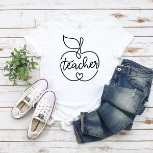 Teacher Apple Shirt, Teacher Gift Shirt, Bella Canvas Shirt, Unisex Jersey Short Sleeve Tee