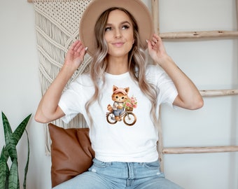 Camiseta de gatito en bicicleta, camiseta de animales, camisa amante de los animales, camiseta amante de los gatos