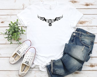 Camicie gufo carino, maglietta gufo, maglietta animale, camicia amante degli animali, maglietta grafica