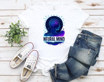 Neural Mind, AI inspired T-Shirt, Futuristic, Popular, Machine Learning Artificial Intelligence themed Tee
