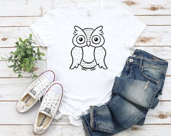 Camicie gufo carino, maglietta gufo, maglietta animale, camicia amante degli animali, maglietta grafica