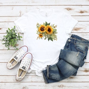 Sunflower T-Shirt, Flower Lover, Gift for Her, Sunflower Lover