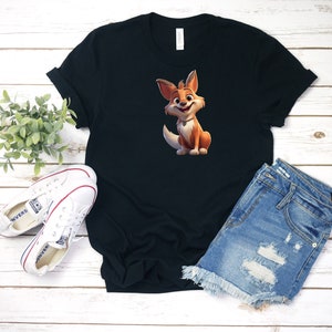 T-shirt volpe, amante della volpe, t-shirt animale, camicia amante degli animali, animale del bosco