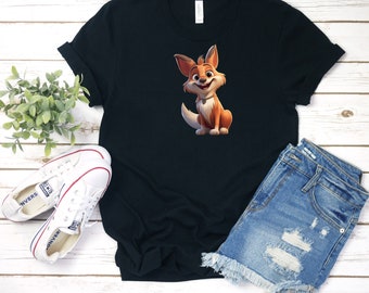 Cartoon Fuchs T-Shirt: Tierliebhaber Baumwolle T-Shirt
