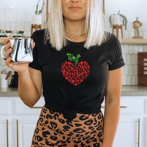 Teacher Shirt, Apple Heart Tshirt, Teacher Gift, Teacher Appreciation, Gift For Teacher