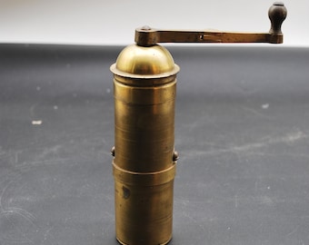 Antique coffee grinder, coffee grinder, brass mocha grinder, DIENES, Pe.De.