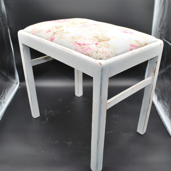 Tabouret vintage, repose-pieds, tabouret de piano, look shabby