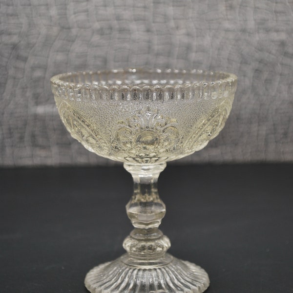 Antike Jugendstil Glasschale, Eisbecher, Fußschale um 1900