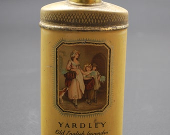 Eine wunderschöne Vintage Yardley Old English Lavender Talkum-Blechdose