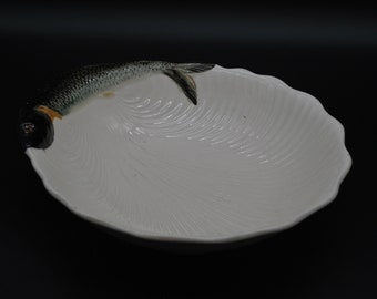 Art Deco ceramic vendor bowl, serving bowl for fish or seafood