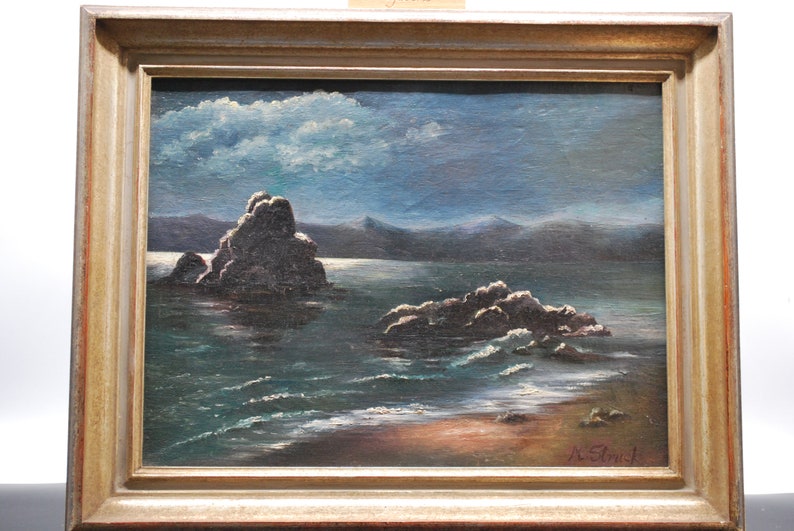 Antiguo óleo sobre lienzo, firmado, M. Struck, enmarcado imagen 1